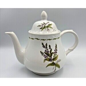 VTG Arthur Wood & Son Staffordshire England Teapot #6422 Purple Speedwell